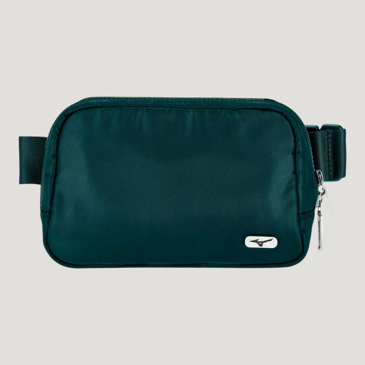 Cangurera Mizuno Runbird Belt Bag verde, vista frontal