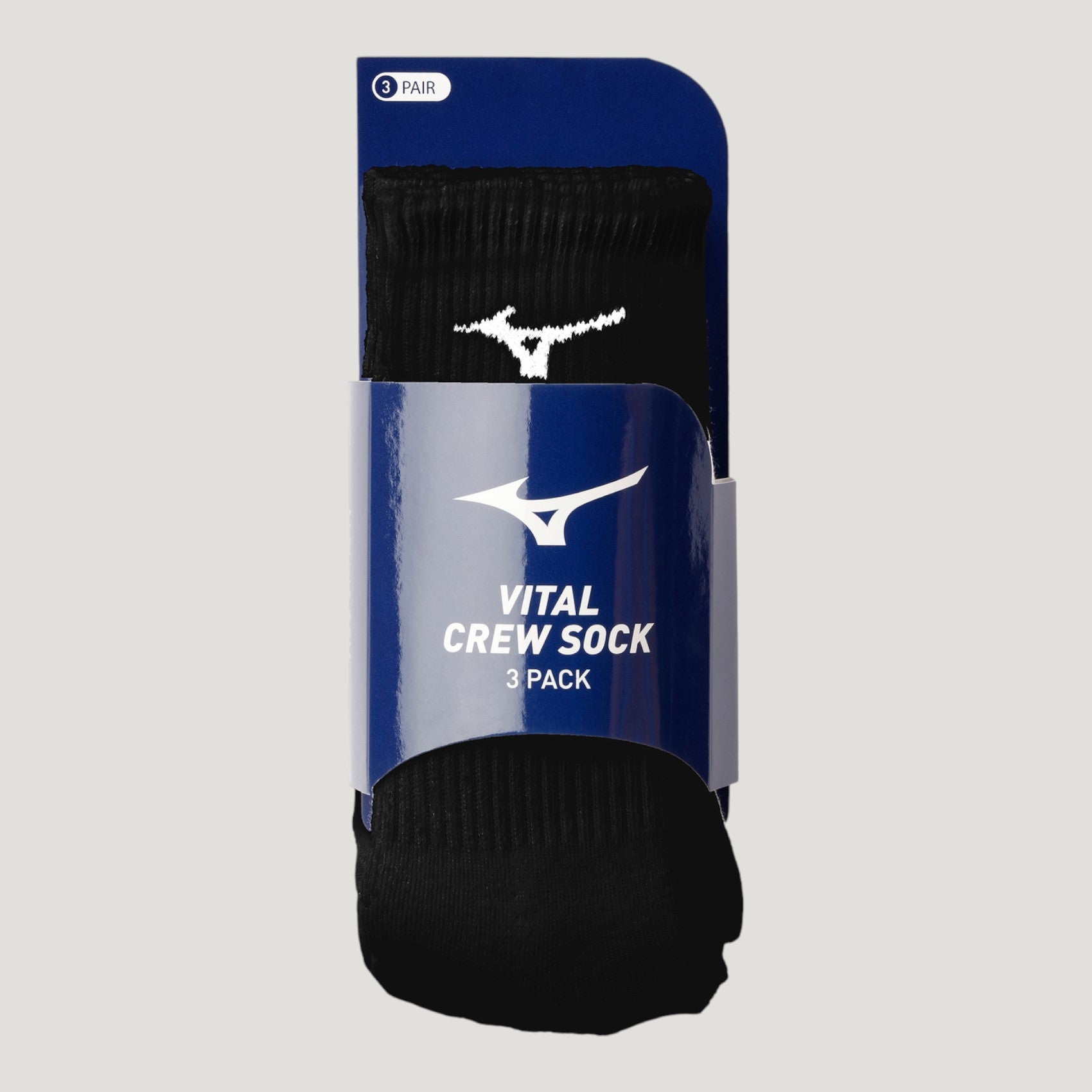 VITAL CREW SOCK 3-PACK BLACK UNISEX 480209_9090_03