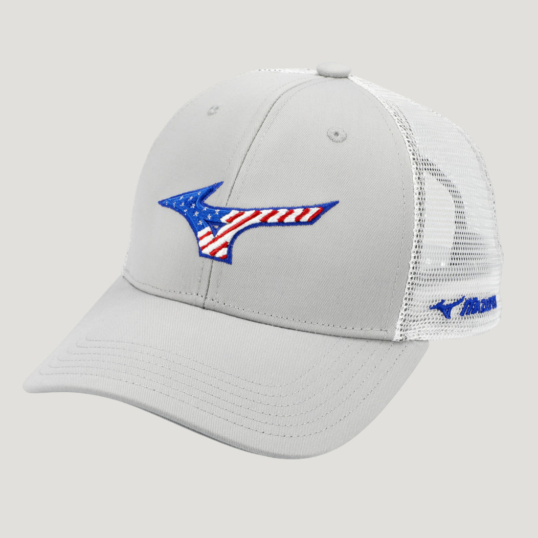 RUNBIRD PATRIOT TRUCKER HAT GREY-WHITE UNISEX 370356_9100_01