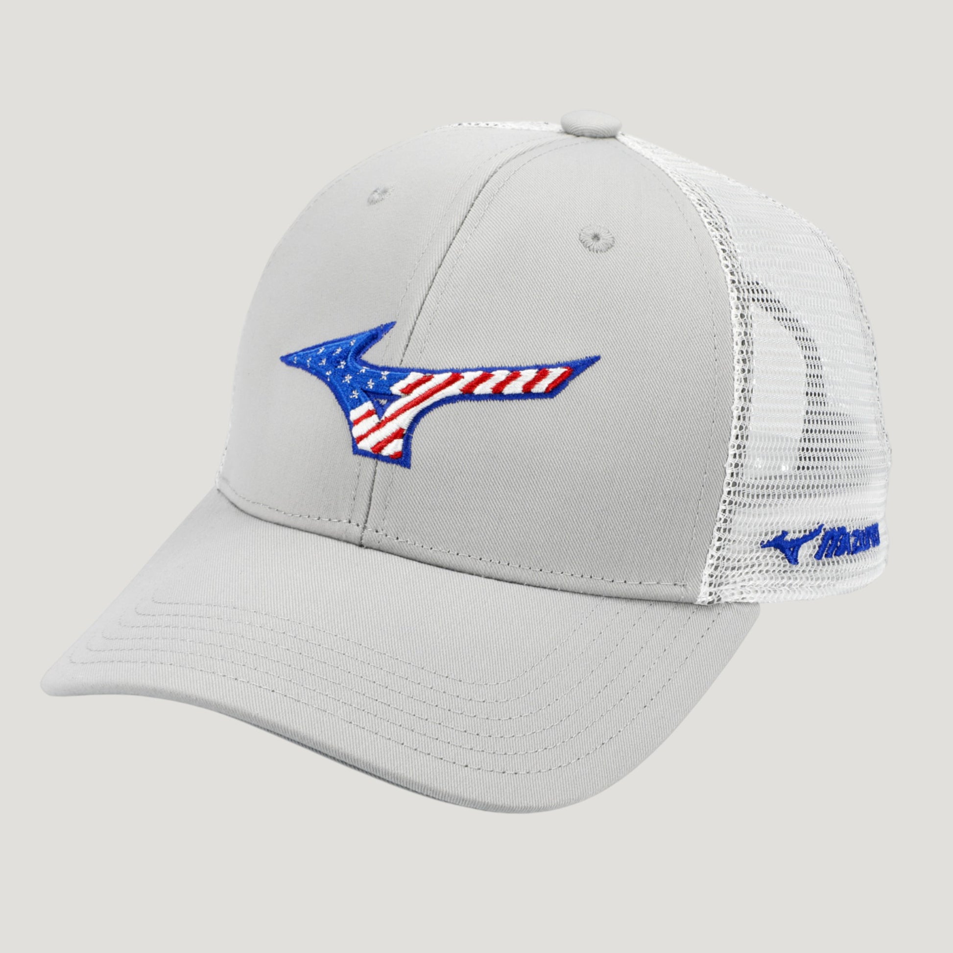 RUNBIRD PATRIOT TRUCKER HAT GREY-WHITE UNISEX 370356_9100_01